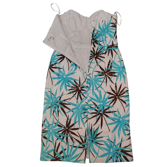 Milly Sweetheart Bust Knee Length Sheath Floral Dress Size 8 - Picture 3 of 12